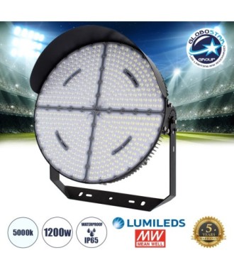 GloboStar® CYCLOP 90108 LED Προβολέας Γηπέδου 1200W 192000LM 60° AC 100-277V IP65 - Ψυχρό Λευκό 5000K - MeanWell Driver & LumiLEDs Chip - 5 Years Warranty